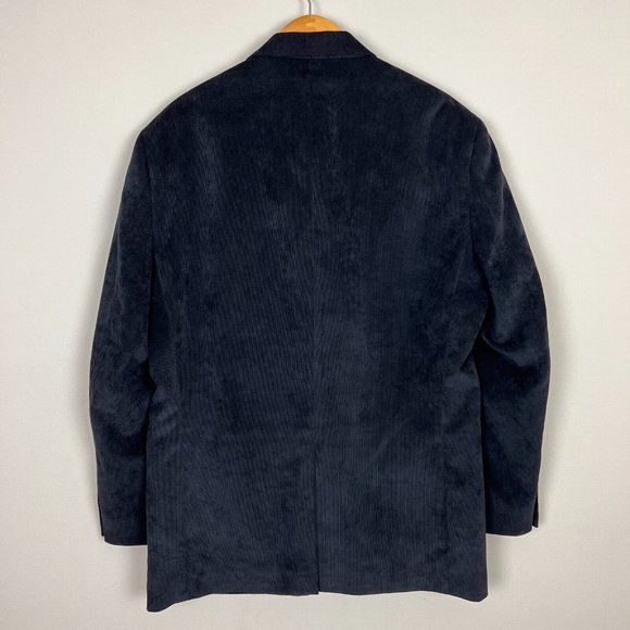 Chaps Sport Coat Blazer Jacket Mens 42R Navy Blue Corduroy Two Button Business - Picture 6 of 11